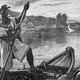 A depiction of when King Arthur (supposedly) obtained the sword Excalibur (Image: Undated woodcut/Bettmann/Getty Images)